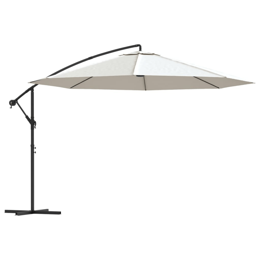 137.8" Cantilever Garden Parasol, Terracotta, Aluminum Pole