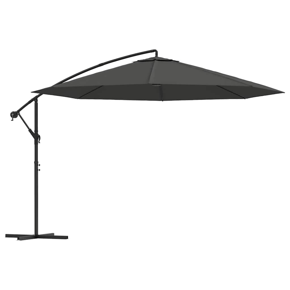 137.8" Cantilever Garden Parasol, Terracotta, Aluminum Pole