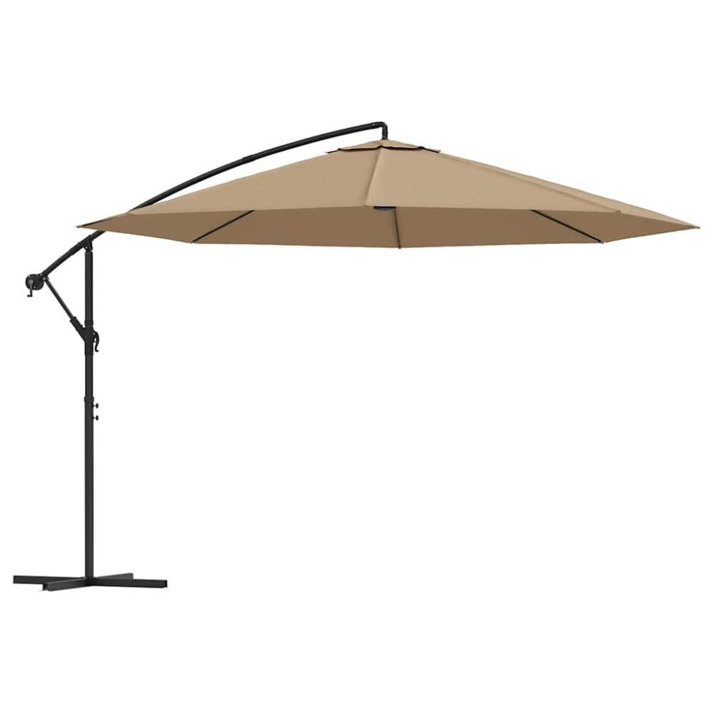 137.8" Cantilever Garden Parasol, Terracotta, Aluminum Pole
