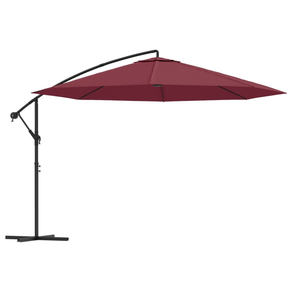 137.8" Cantilever Garden Parasol, Terracotta, Aluminum Pole