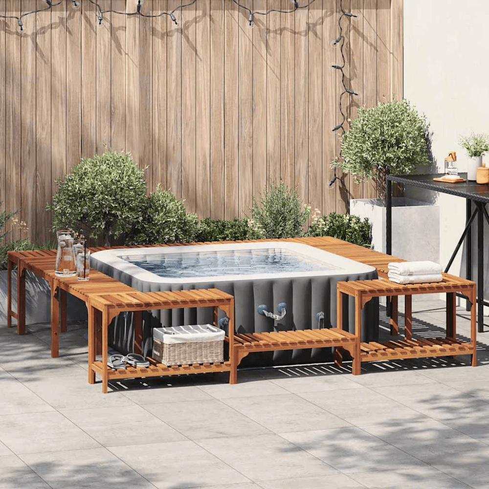 Brown Outdoor Hot Tub Enclosure – Square Design