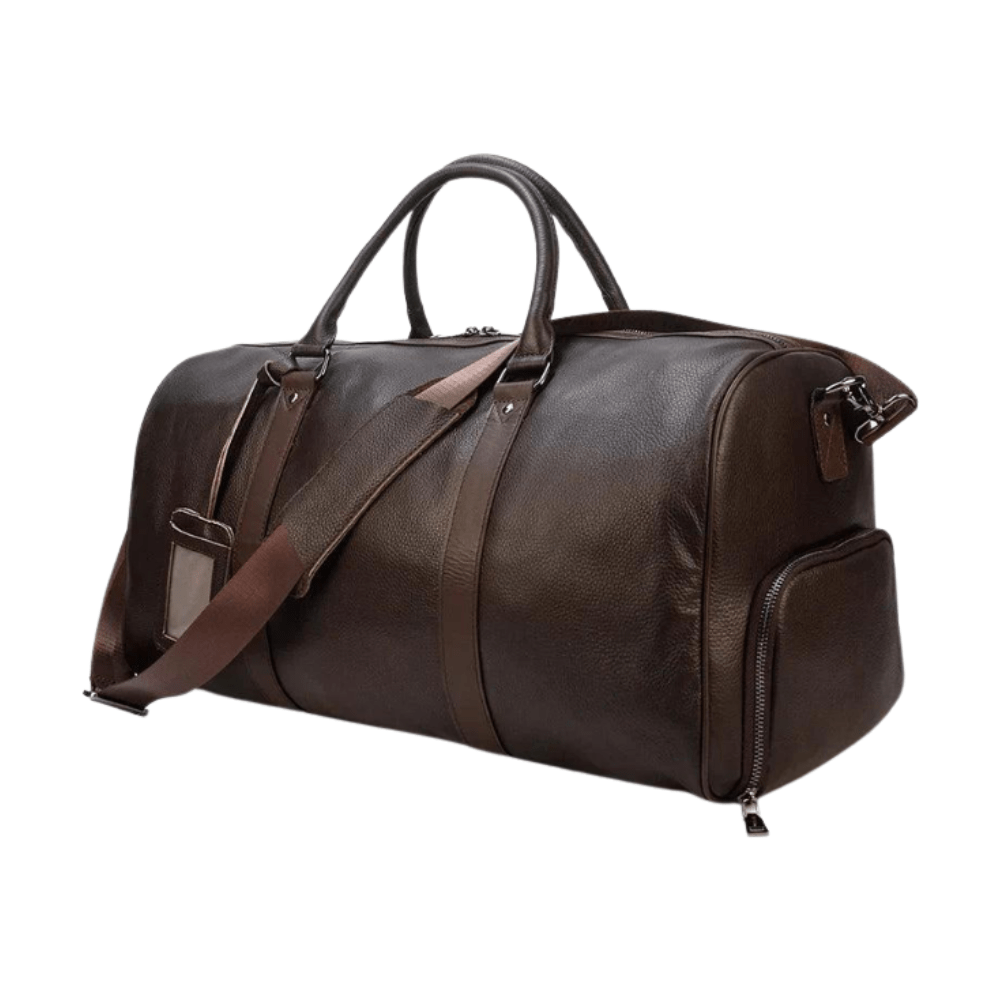 Alaric - Luxurious Navy Duffel Bag Made from Real Leather - Image 2