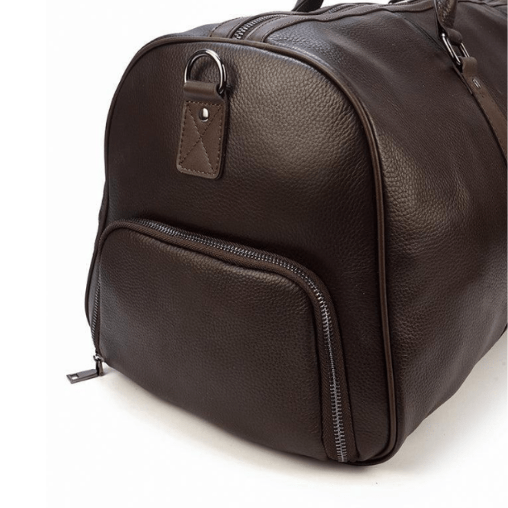 Alaric - Luxurious Navy Duffel Bag Made from Real Leather - Image 3