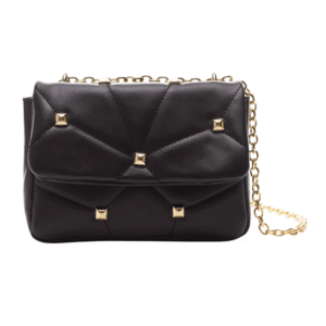 Elegant Quilted Genuine Black Leather Shoulder Bag