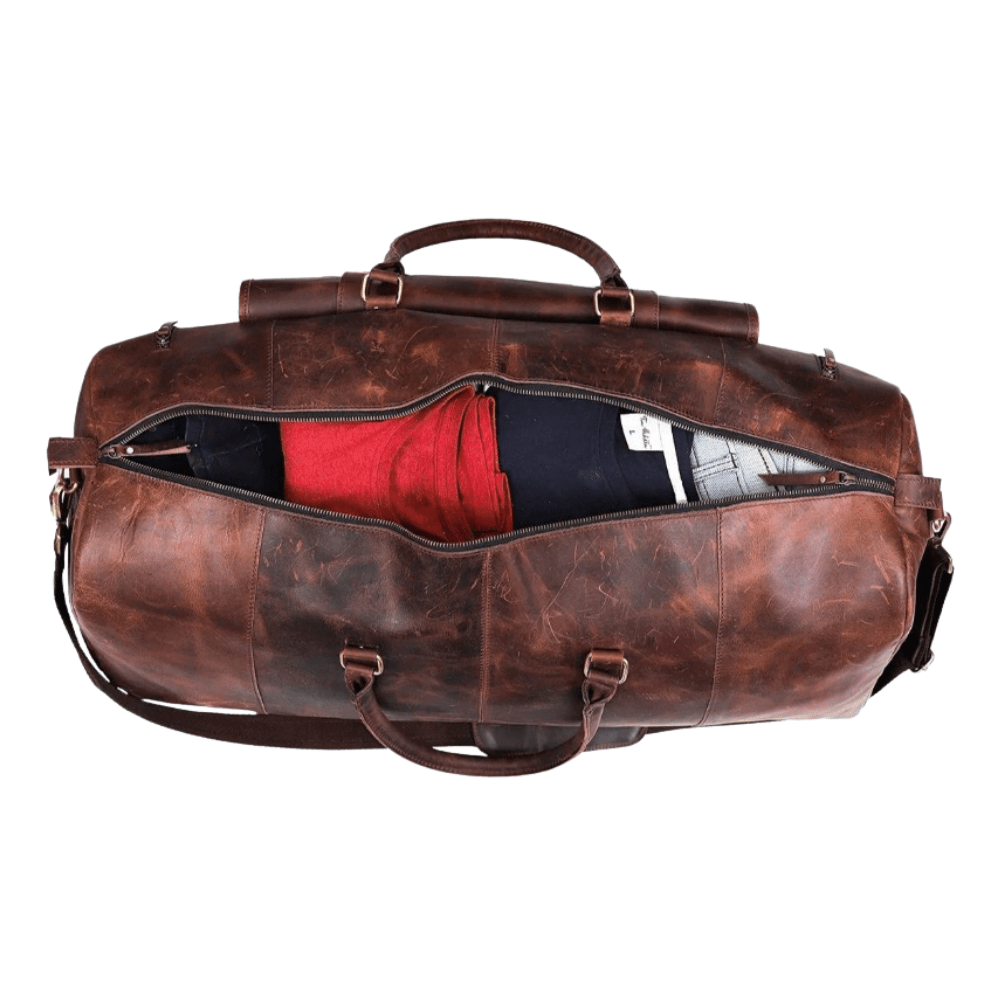 Genuine leather duffel bag | Travel overnight weekend leather bag for men - Image 2