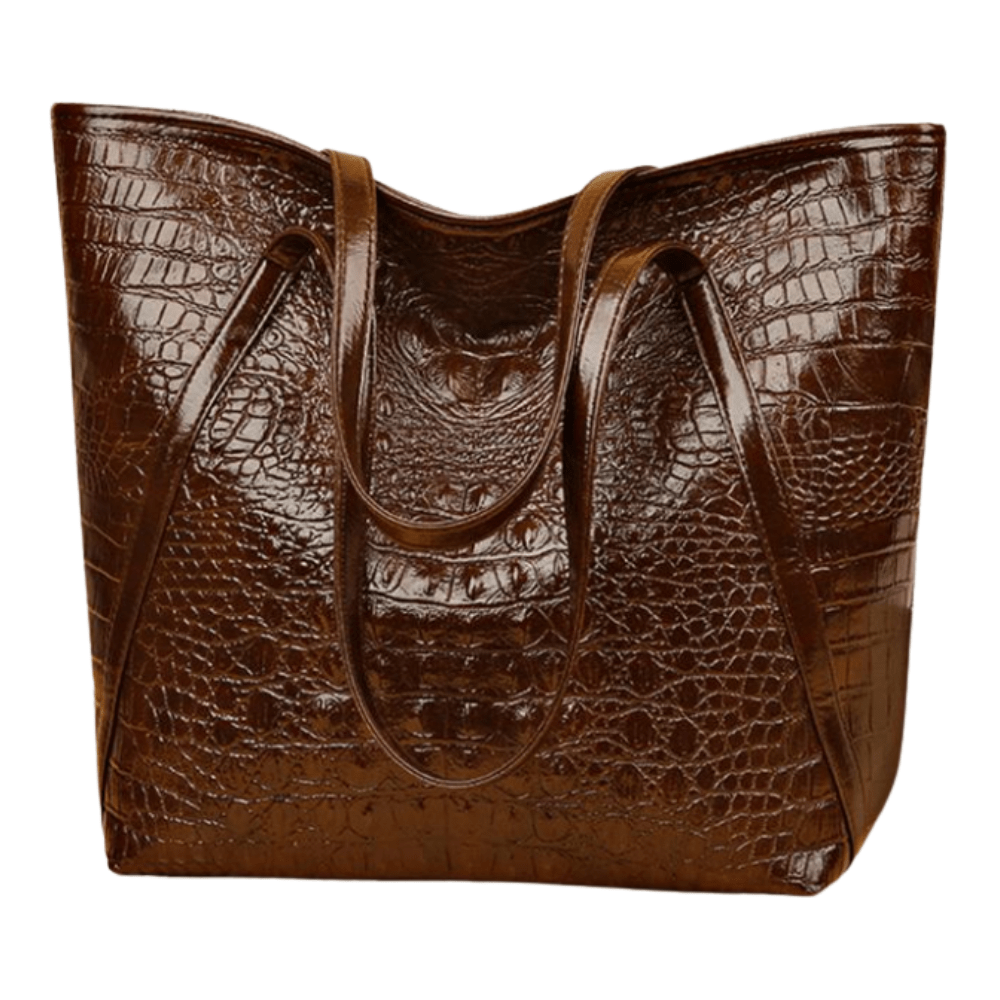 Yogodlns Crocodile Print Tote Bag – Large Capacity Shoulder Handbag - Image 2